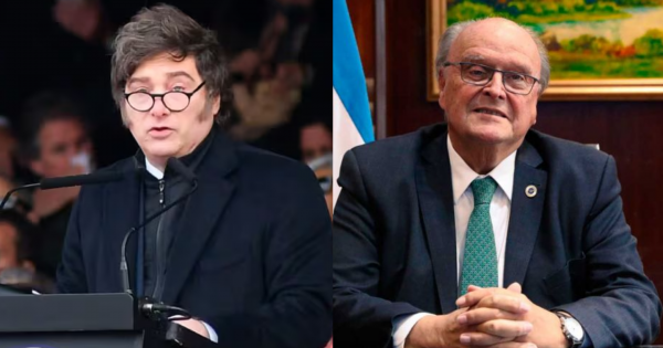 Milei insultó a De Mendiguren en La Rural y lo acusó por la salida de la convertibilidad