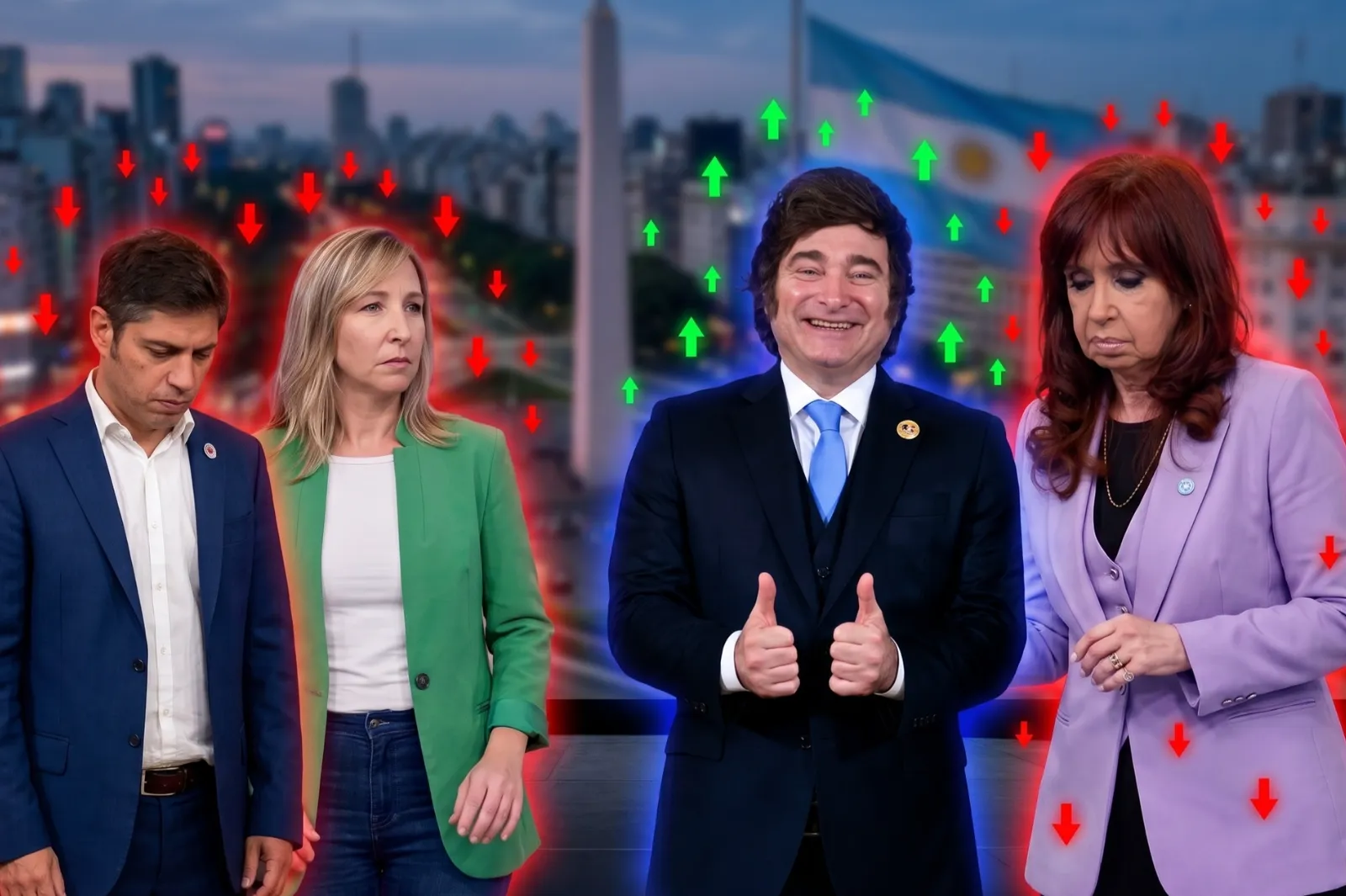 Estallido opositor: se derrumban Kicillof, Cristina y Bregman, mientras Milei vuela