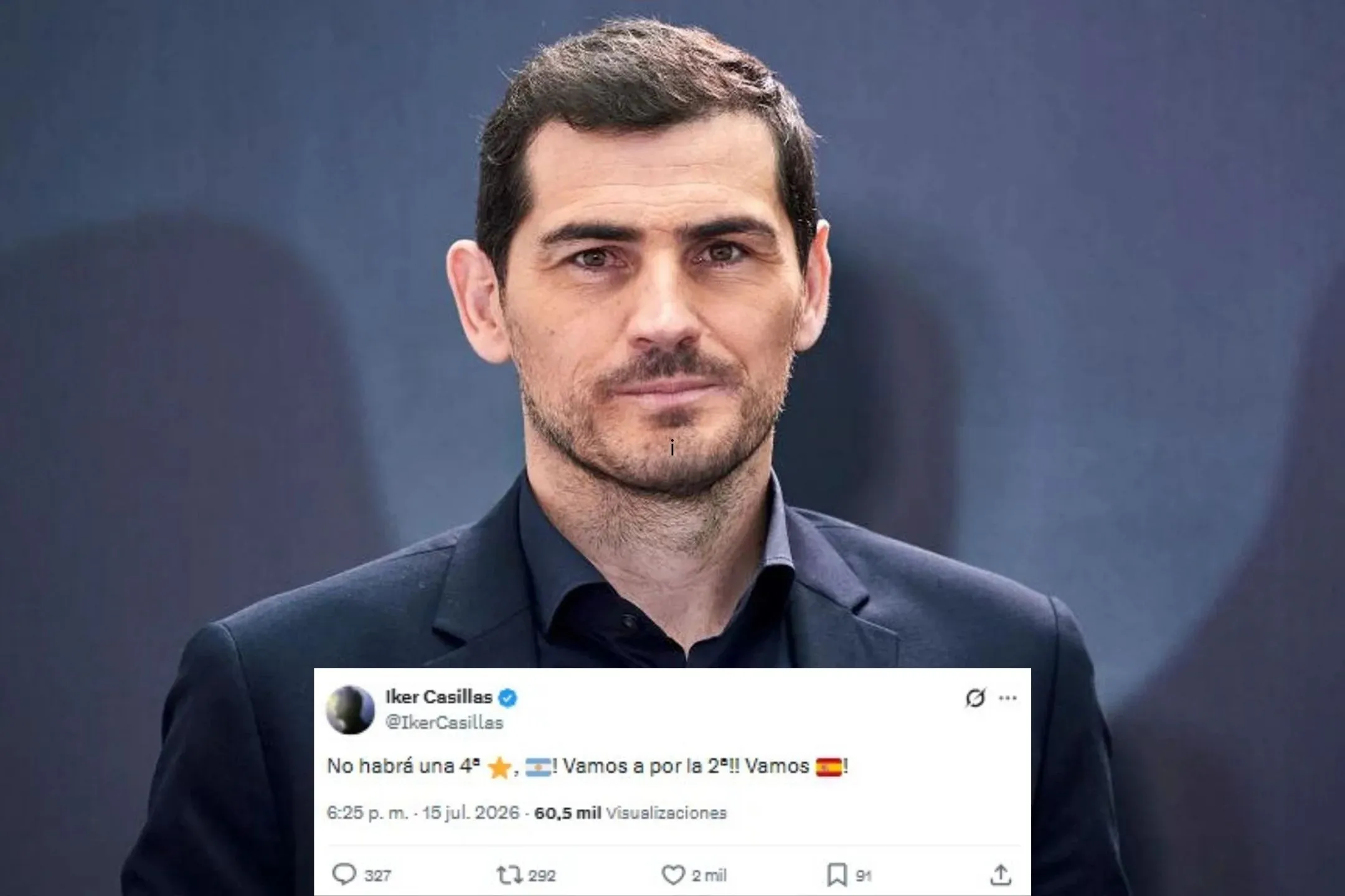 Iker Casillas desafía a Argentina: "No habrá cuarta estrella, vamos por la segunda"
