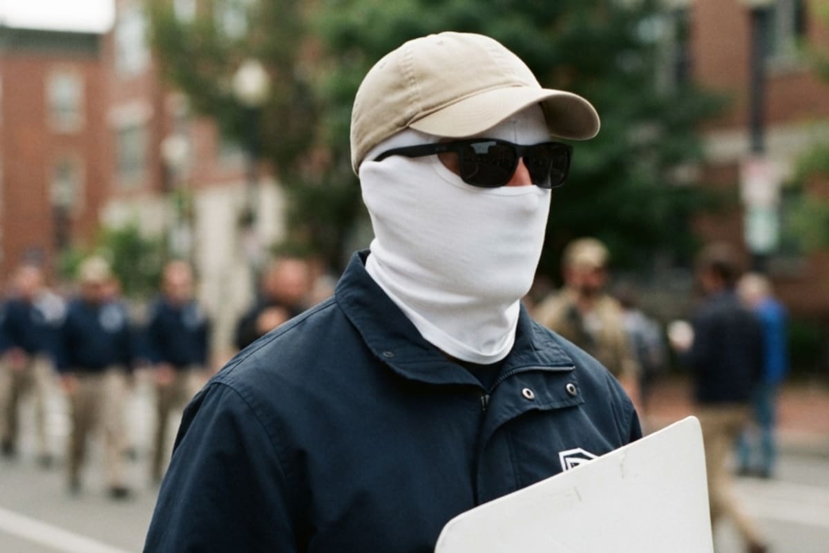 Supremacistas marchan con máscaras en Washington y la ley queda bajo la lupa