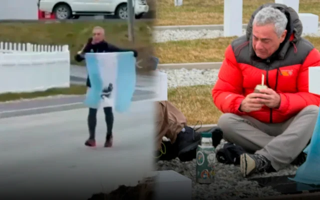 Veterano de Malvinas viajó a las islas y homenajeó a caídos; Cancillería protestó por buque británico